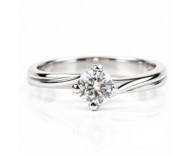 18К Бяло Злато Годежен Пръстен с  Диамант  Bloom Jewellery